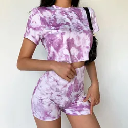 Conjunto de 2 piezas formado por camiseta y pantalón corto, para mujer, ropa de verano