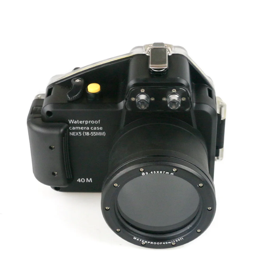 Для камеры sony Nex-5 Nex5 16 мм 18-55 мм объектив 40 м/130 футов Дайвинг камера водонепроницаемый корпус сумка водонепроницаемый чехол Крышка Коробка - Цвет: 18-55mm