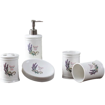 

Nordic ceramic wash lavender five-piece cup set bathroom ware wash set bathroom set lo88237
