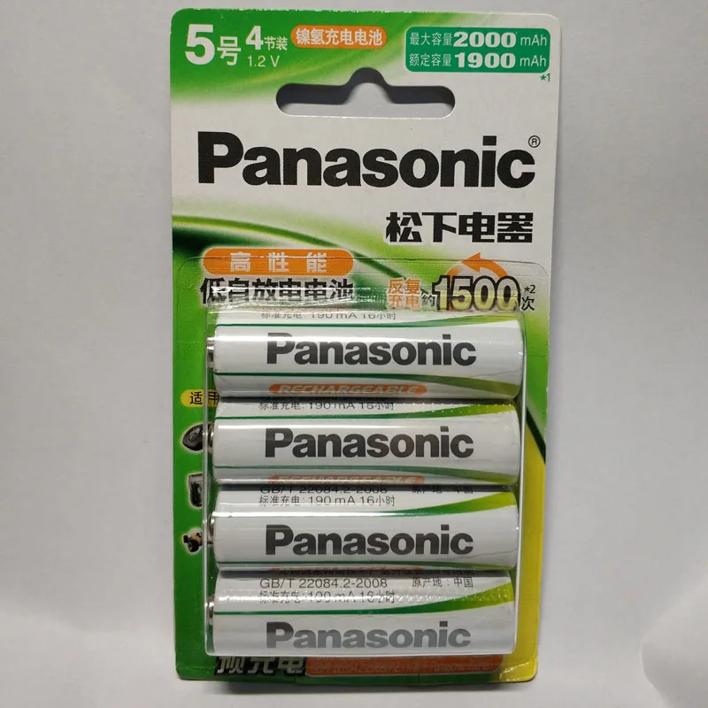 100% Оригинальный аккумулятор Panasonic AA 4 шт./лот 1 2 в 2000 мАч перезаряжаемая батарея