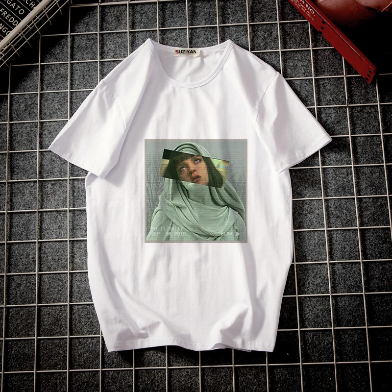 WHITE-DY377 Женская одежда летняя футболка с принтом аниме уличная хипстерская Harajuku Милая футболка для отдыха уличная Футболка белая футболка - Цвет: WHITE-DY377
