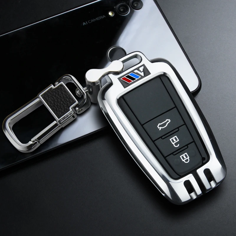 Цинковый сплав fob чехол для дистанционного ключа автомобиля чехол для Toyota Camry Corolla CHR Prado RAV4 Prius 2 3 кнопки автомобильный Стайлинг ключ сумка оболочка
