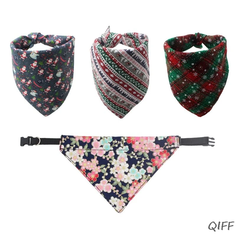 4 шт./лот бандана стиль ошейник для собак мягкий хлопковый шейный платок