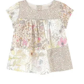 

2020 BP Style Summer Floral Pattern Baby Girls Dress Yellow Flower Patchwork Party Boutique Blue Dress for Girls Cherry Clothes