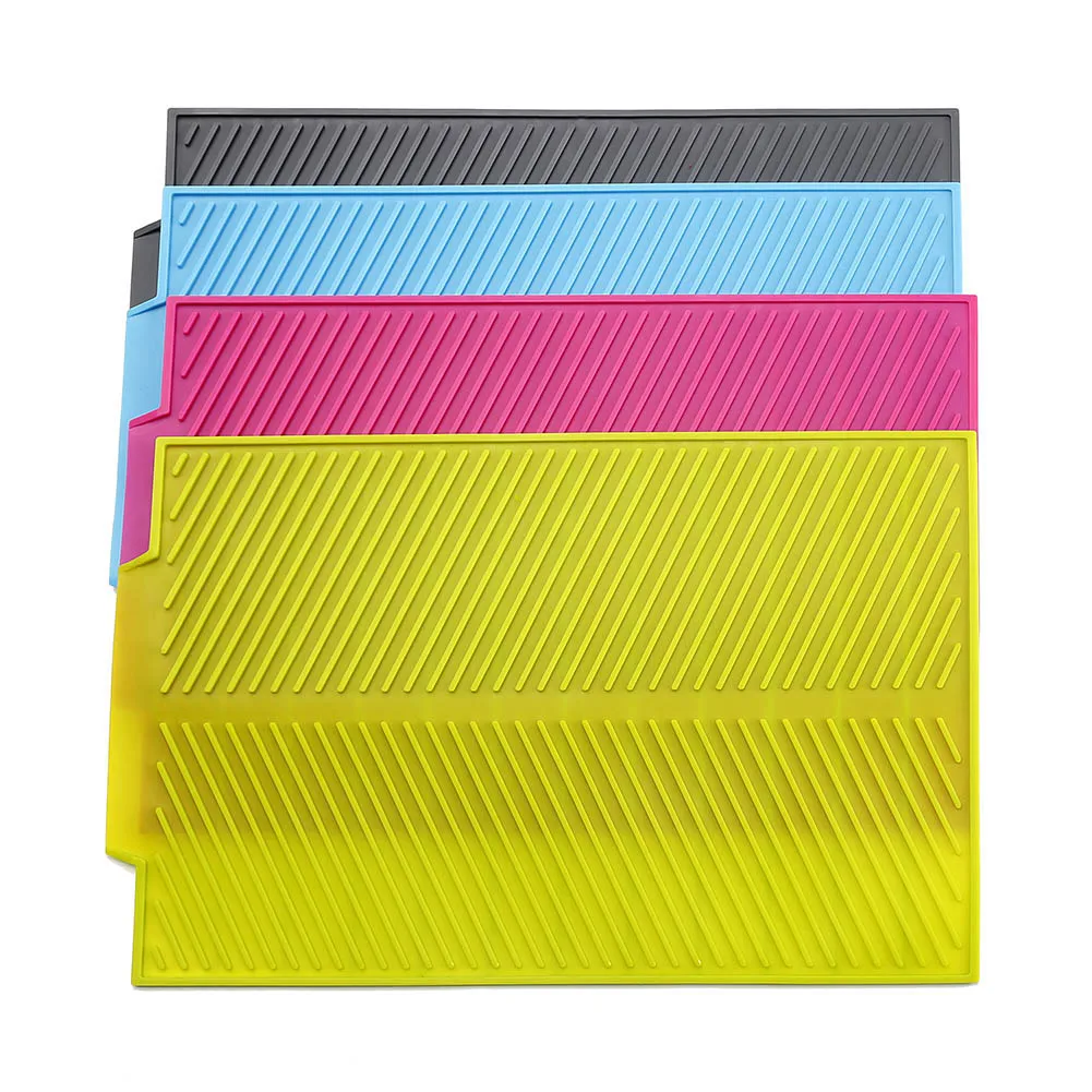 Random color Коврик для сушки квадратный для еды Силиконовый большой прочный дешевый коврик для сушки посуды JS23 - Цвет: Random color