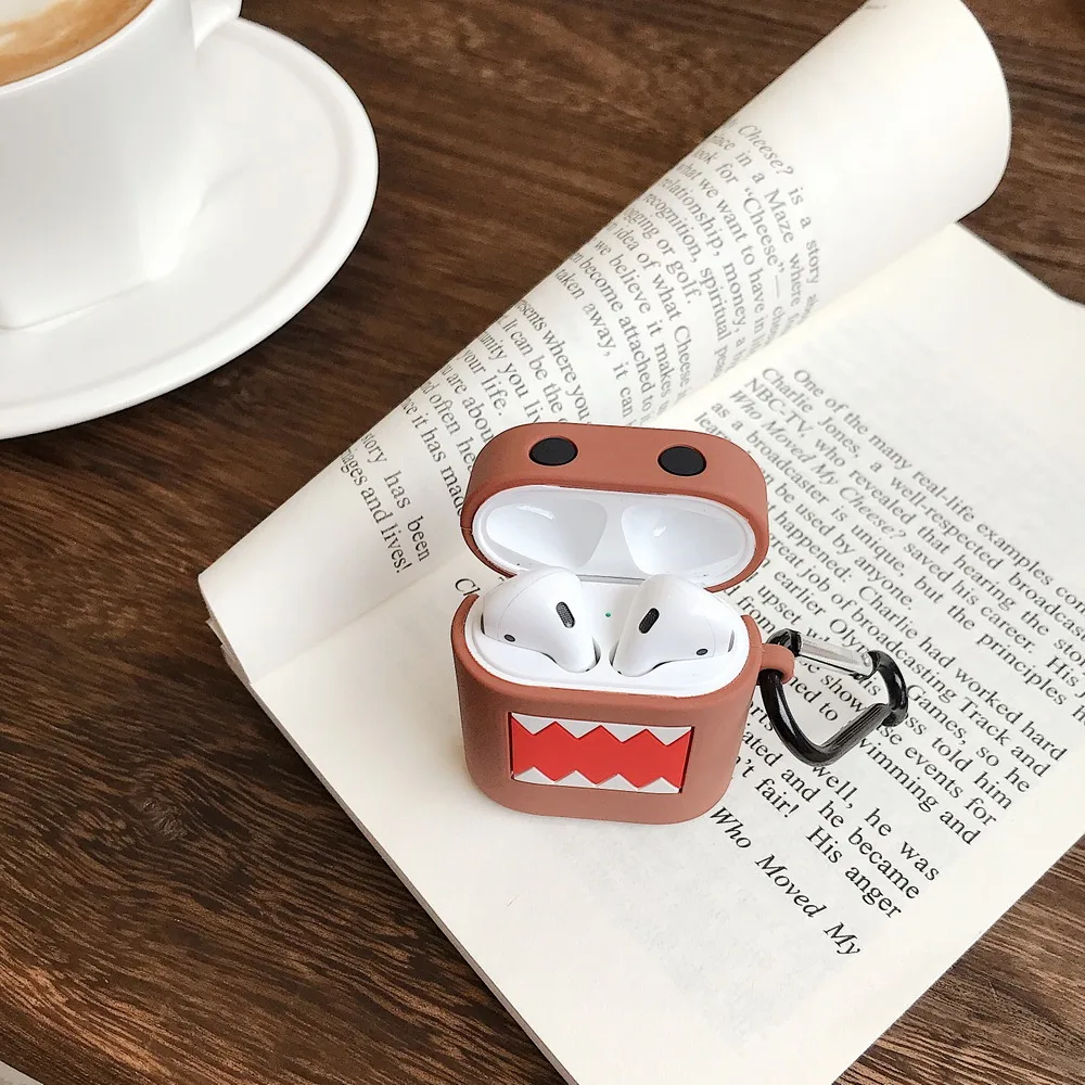 3D мультфильм Каваий Домо-кун Domokun аксессуары для наушников чехол для Apple Airpods 1/2 силиконовый защитный чехол для наушников с крючком