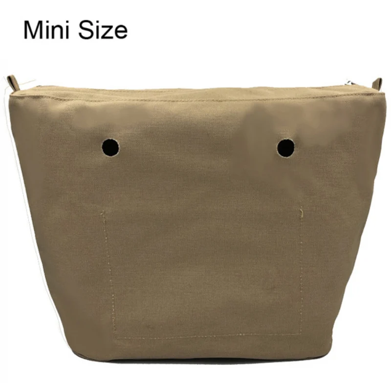 Classic Mini Size waterproof Solid Canvas Insert Inner Lining Insert Zipper Pocket for Obag O Bag handbag Silicone bag 