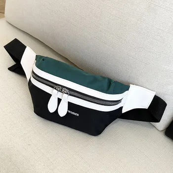 

Waist Bag Women 2020 New Canvas Leisure Panelled Pack For Girls Letter Bum Bag Packs fashion Chest pack