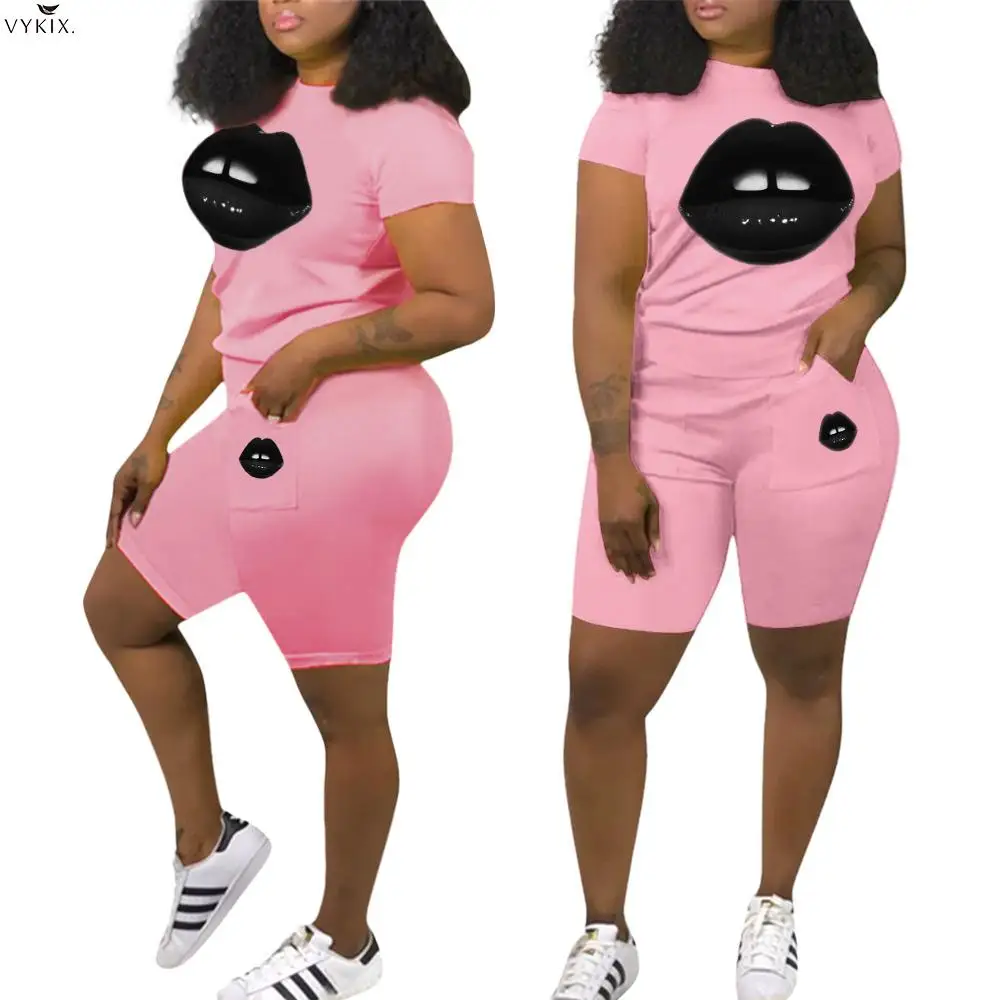 

2020 Tracksuit Women Sets Summer Sportswear Tops+shorts Two Piece Set Suit Party Print Streetwear Sexy Club Outfits Sweatsuit