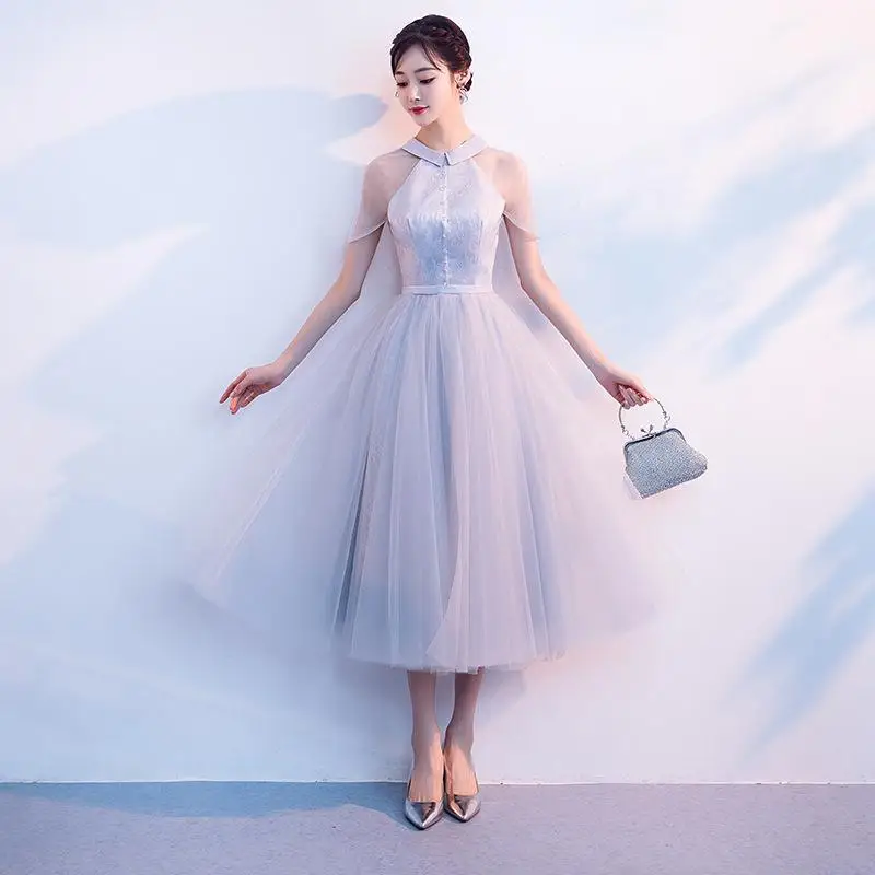 White Bride O-Neck Party Dress Lace Cheongsam Oriental Womens Wedding Banquet Qipao Elegant Ball Gown Clothes Vestido XS-XXXL - Цвет: style - 2