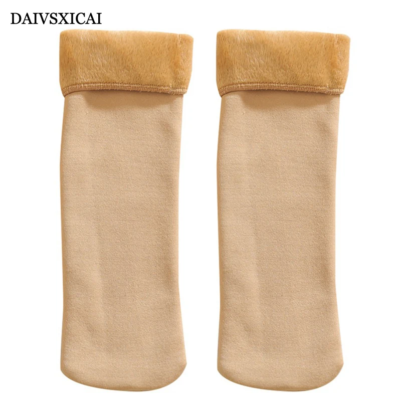 

4pairs/lot=8pieces Autumn Winter Socks Woman Wild Imitation Nylon Floor Socks Girl Plus Velvet Thick Snow Socks Female