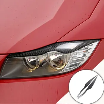 

Car styling Carbon Fiber 3D Sticker of Car Headlight Eyebrow Eyelid Cover For BMW 3 Series E90 E92 E93 E87 LHD /RHD