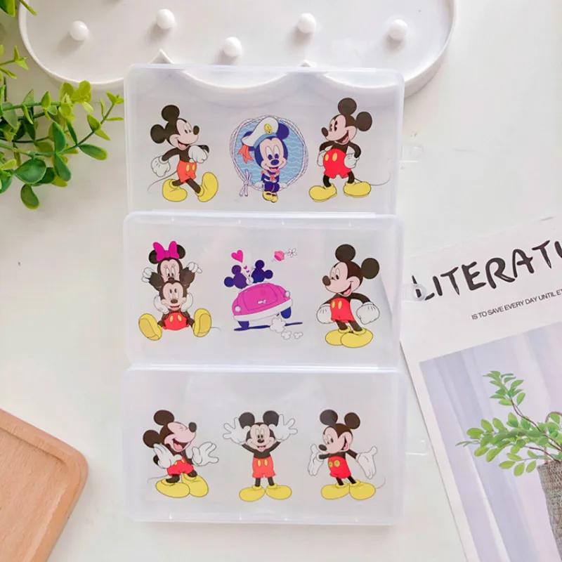 

Disney Masks Box Mickey Winnie Mask Storage Case Portable Squre Face Masks Container Safe Disposable Cartoon Students Organizer
