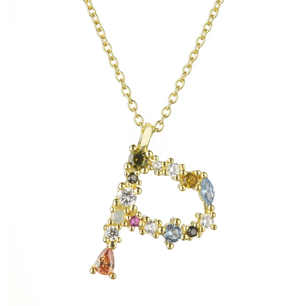 Gold P Altruist 925 пробы серебро I Am Initial P G Подвеска мини тонкое Ожерелье Длинная цепочка Регулируемая позолота кристалл S K ювелирные изделия - Окраска металла: Gold P