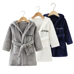 Robes de bain pour enfants, flanelle douce, vêtements de nuit d'hiver, pyjamas pour enfants, garçons et filles, dessin animé, automne 