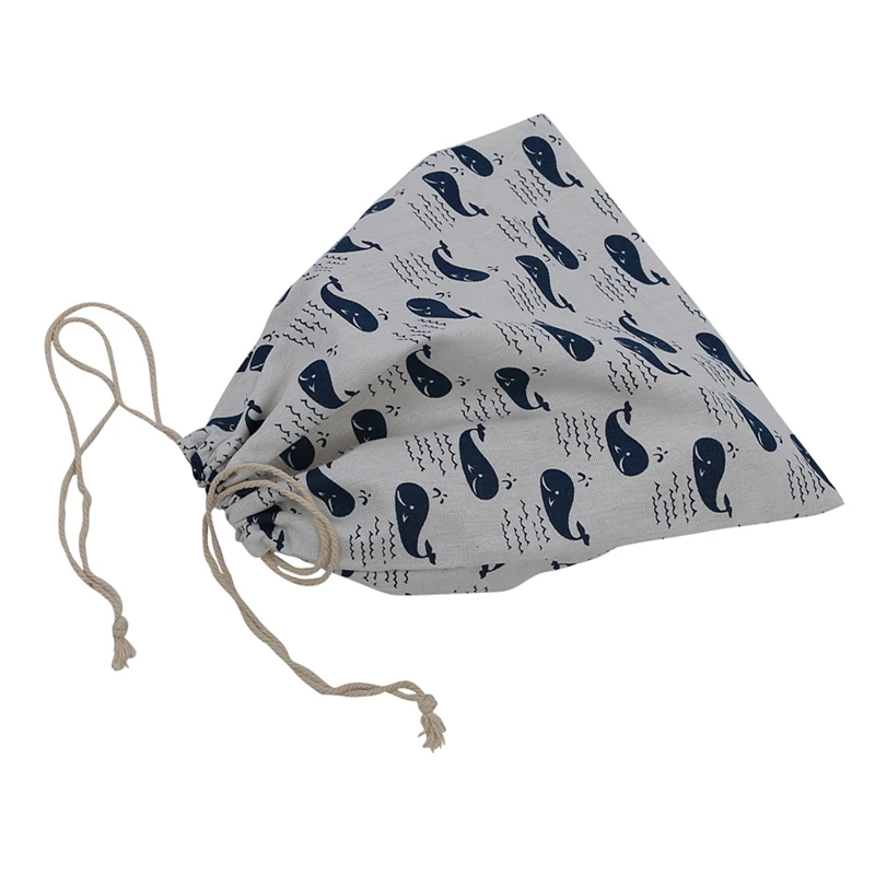 2 шт хлопок Путешествия Drawstring Tote сумка для хранения нижнего белья сумка для хранения игрушек L, белый медведь и Кит