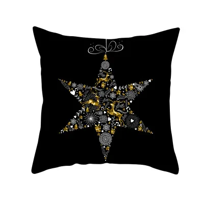 С Рождеством, снежный Лось и кедр, квадратный декоративный чехол для подушки, Рождественский домашний диван, набор подушек, lette, черный чехол для подушки