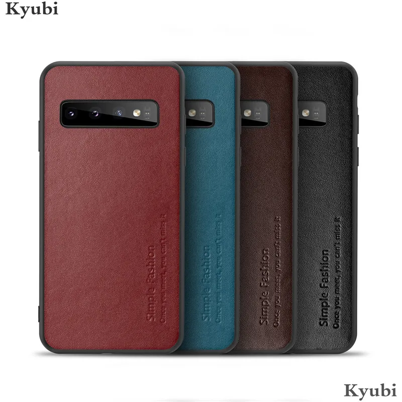 Чехол из натуральной кожи для samsung Galaxy S10 Plus S10E S10, мягкий силиконовый простой Винтажный чехол для samsung Galaxy S10 Plus S10E S10