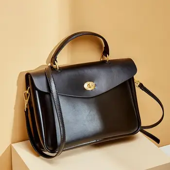 

FoxTail & Lily Elegant Temperament Women Genuine Leather Handbags Luxury Brand Fashion Shoulder Messenger Bags Female Briefcase