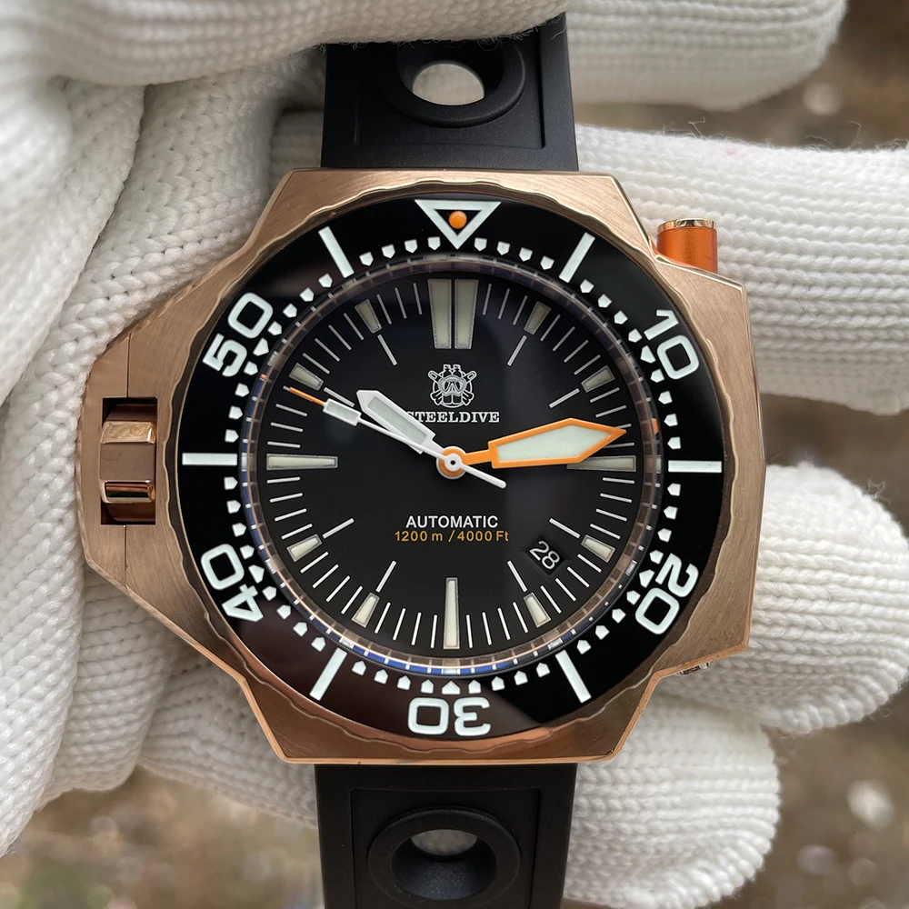 2021 New Arrival Factory Price Steeldive SD1969S 1200M Water Resistant NH35 Automatic Bi-Direction Bezel Dive Watch
