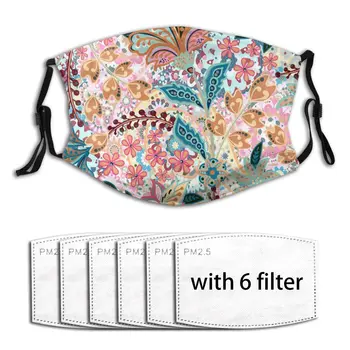 

Henna Vector Washable Reusable Anti-Pollution Mouth Mask Respirator Mask With Filter Breath Men Women Mask