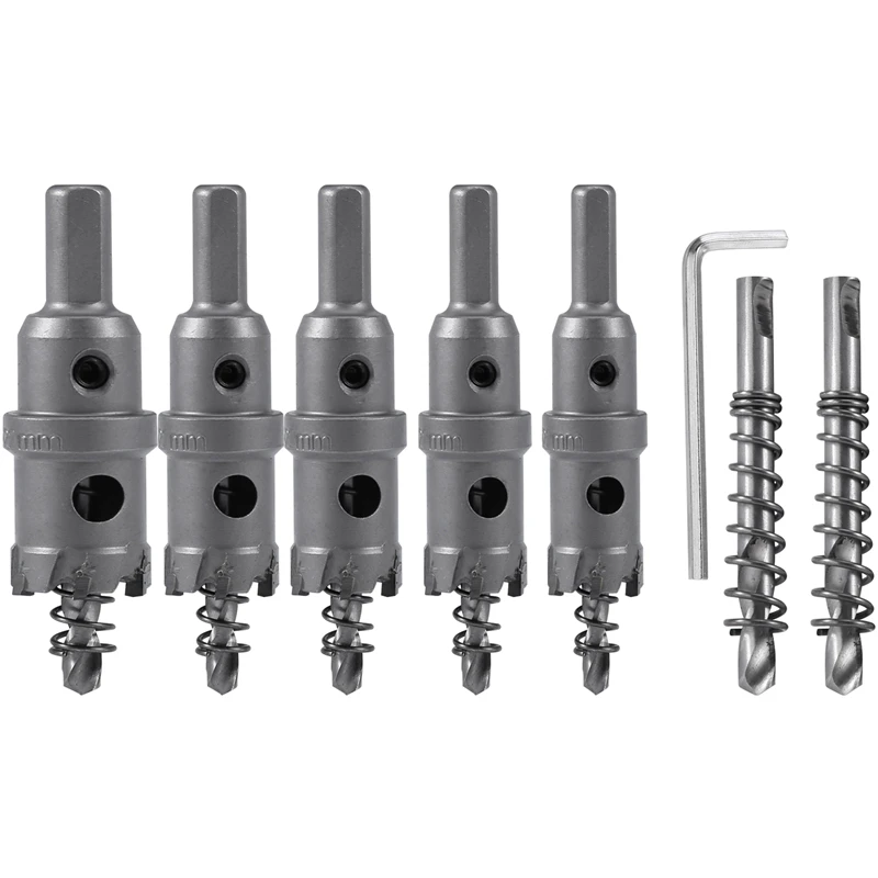 5Pcs/Set Core Drill Bit 16/18/20/22/25mm Hole Saw Tip Drill Bit Cutting Drilling Power Tool
