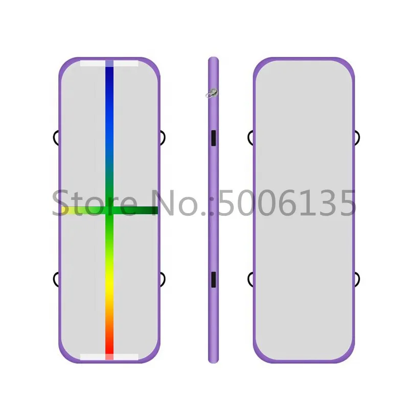 purple color line 6 м надувной коврик для гимнастики надувной матрас коврик коврики для тхэквондо для дома - Цвет: purple color line