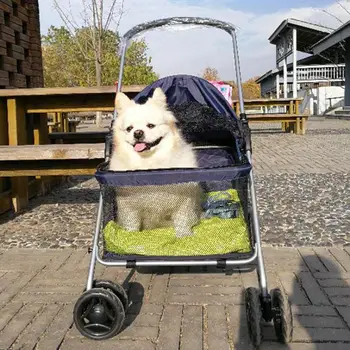 

Pet stroller dog stroller cat stroller multiple large space lightweight folding four-wheeled pet car suspension outdoor