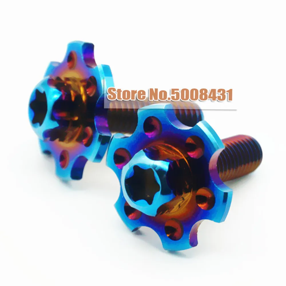 Титановые болты для номерного знака мотоцикла M6 x20mm Ti болты синего цвета с фланцевой головкой автомобильный двигатель модификация Ti крепеж