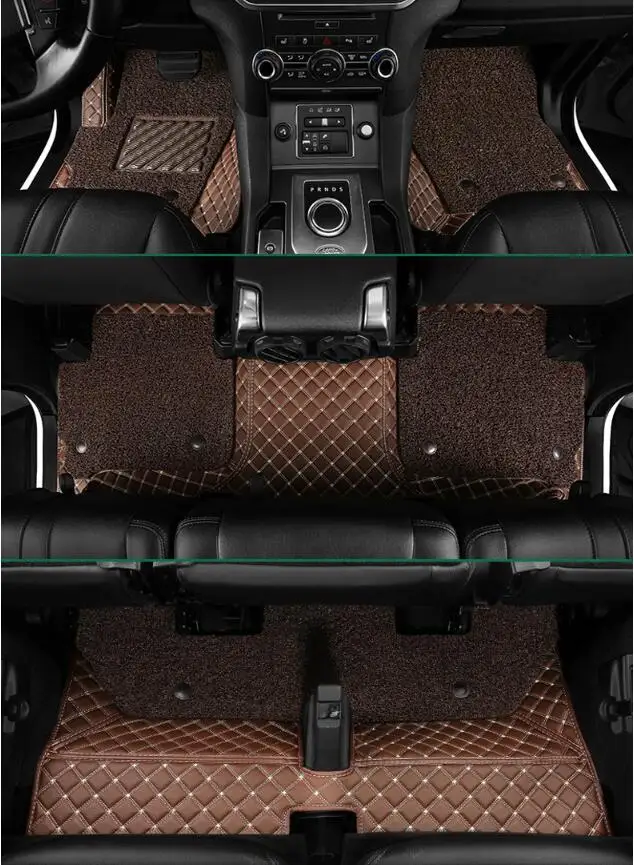 Коврик для Land Rover Discovery 3 LR3 2003-2009 футов ковры шаг Авто вышивка кожа провод катушки 2 Слои коврик