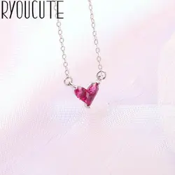 Панк Винтаж 925 стерлингового серебра Кристалл Подвески для ожерелья в форме сердца для женщин Подарочные ожерелья с кулонами и надписями