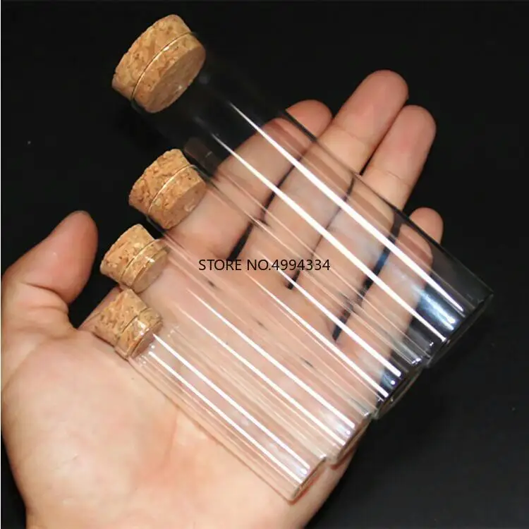 

Free shipping 4pcs/lot 25x150mm Glass Flat Bottom Test Tubes with Cork Stopper for kinds of Experiments