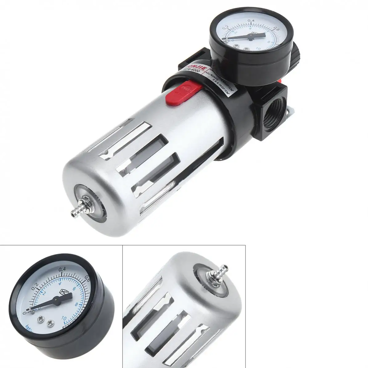 

Pneumatic Parts BFR4000 Air Compressor 0-1.0mpa Adjustable Oil Water Separator Regulator PT1/2(mm) Caliber with Gauge