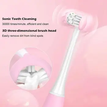 

3 Sides Children Sonic Electric Toothbrush 5 Modes U Type Teeth Toothbrush 4 Heads 3H Usb Rechargeable 25 Days Use