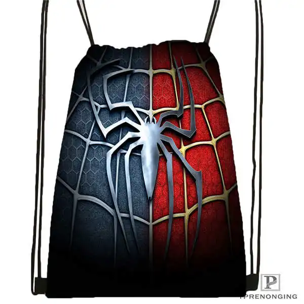 Drawstring Backpack Custom ultimate_spider_@ 01-man походная сумка на шнурке милый рюкзак для детей(черная спинка) 31x40 см#180611-03-124 - Цвет: Drawstring Backpack