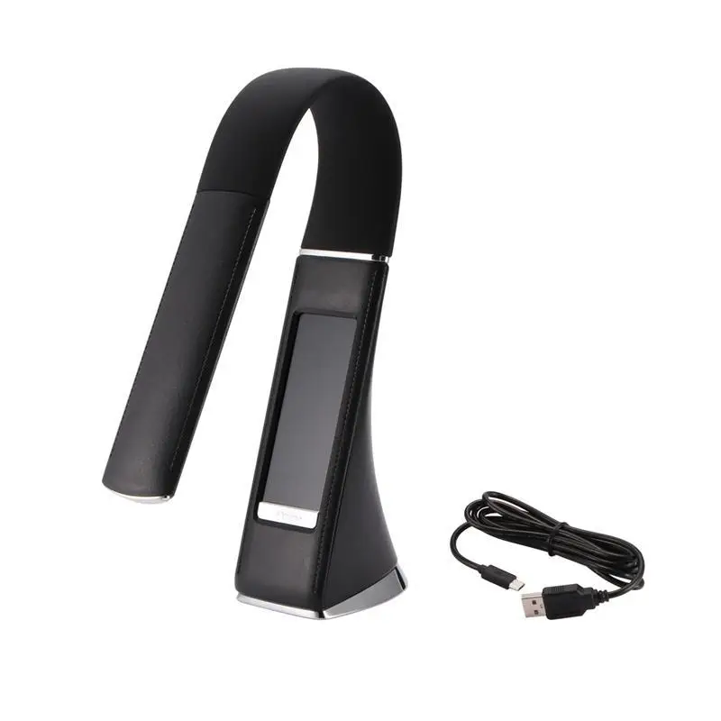 USB Black 5 Вт светодиодный Многофункциональный сенсорный вечный календарь настольная лампа кожа может быть отрегулирована для регулировки времени отображения температуры - Цвет корпуса: USB Black