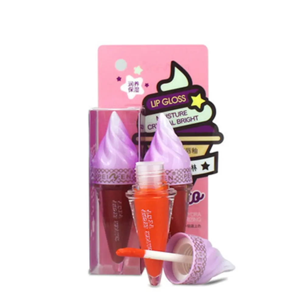 Ice Cream Lip Gloss Waterproof Long Lasting Makeup Liquid Lipstick Lip Tint Makeup Cosmetic Professional Hydrating Moisturizing