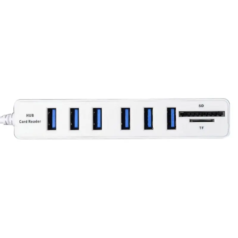 Высокоскоростной USB 2,0 концентратор комбинированный 6 портов расширитель Мульти USB разветвитель с SD/TF кард-ридер для ПК компьютер планшет аксессуары