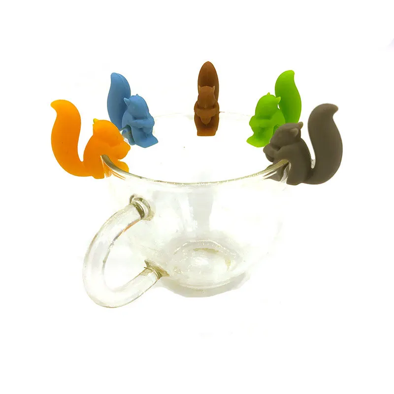 

Silicone Red Lip and Tongue Wine Cup Marking Silicone Shark, Squirrel, Snail Wine Cup Recognizer Party Wine Cup Label Marking