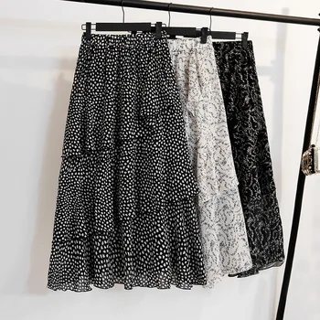 

2020 Summer Fat mm New Style Large Size WOMEN'S Skirt High-waisted Slimming Fashion Floral Cake Dress