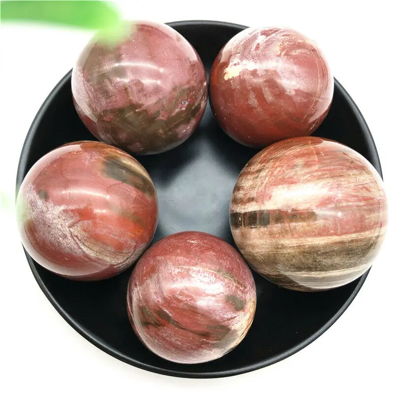 Прямая поставка 1 шт. натуральный окаменелый деревянный Silicified Crystal Sphere Ball энергетическое Исцеление украшения натуральные камни и кристаллы