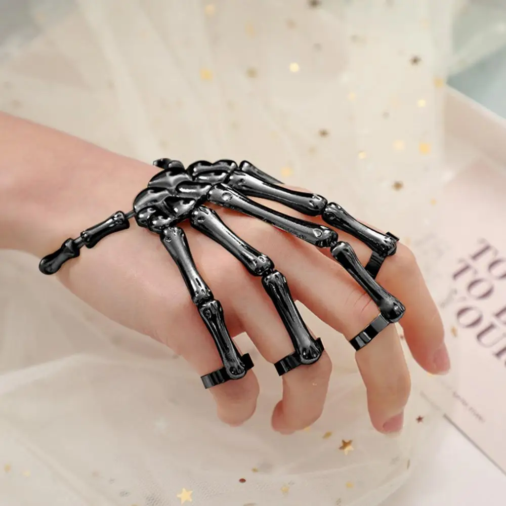 Bracelet jewelry Halloween bracelet For women Gothic punk Hand skull skeleton Elasticity adjustable Bracelet bangles Femme party accessories