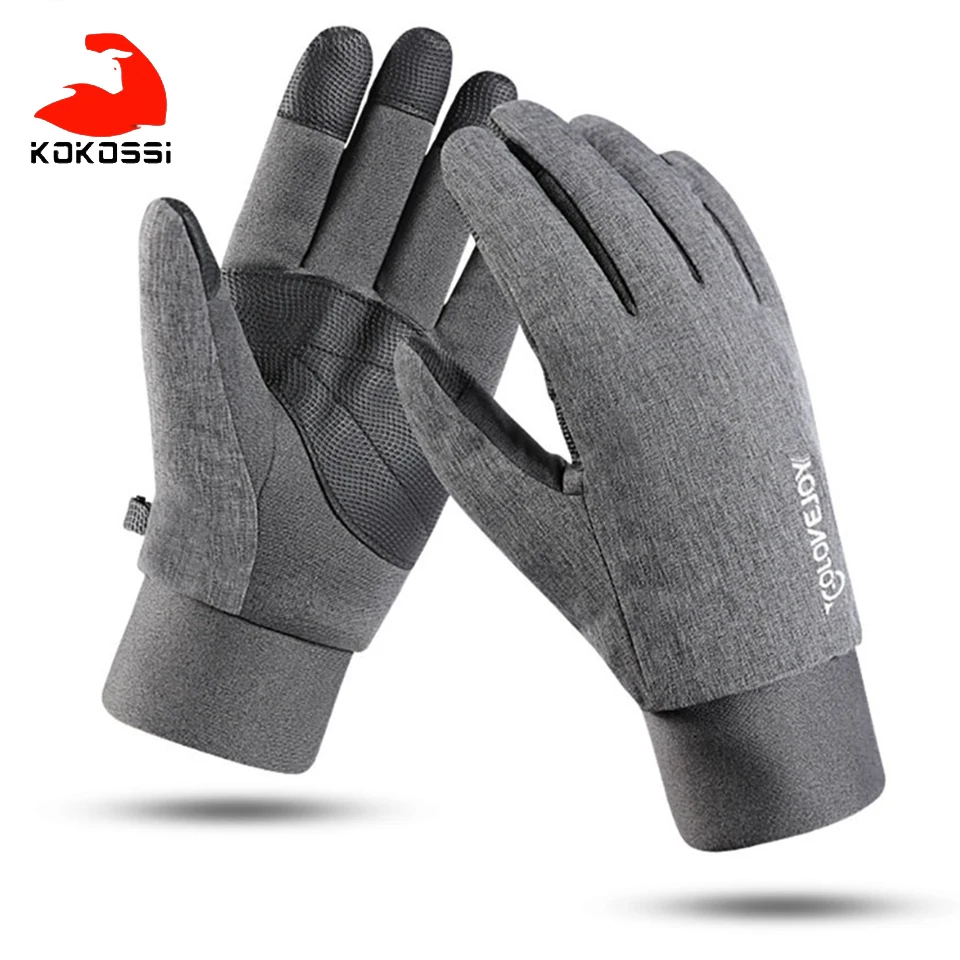 

KoKossi Keep Warm Jogging Running Gloves Plam Non-slip Outdoor Anti-slip Windproof Women Men Touch Screen Cycling Sports Gloves