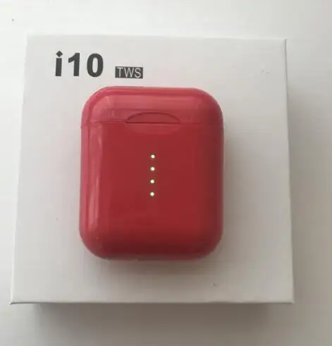 I10 tws i10s tws Беспроводная поддержка зарядки наушники беспроводные наушники Bluetooth 5,0 наушники с сенсорным управлением гарнитура pk w1 i12 i13 - Цвет: i10-red