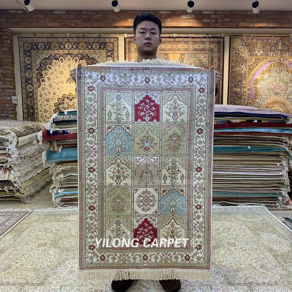 Yilong 2,5 'x4' ручной узлом Шелковый персидский сад дизайн традиционные ковры(HF189B