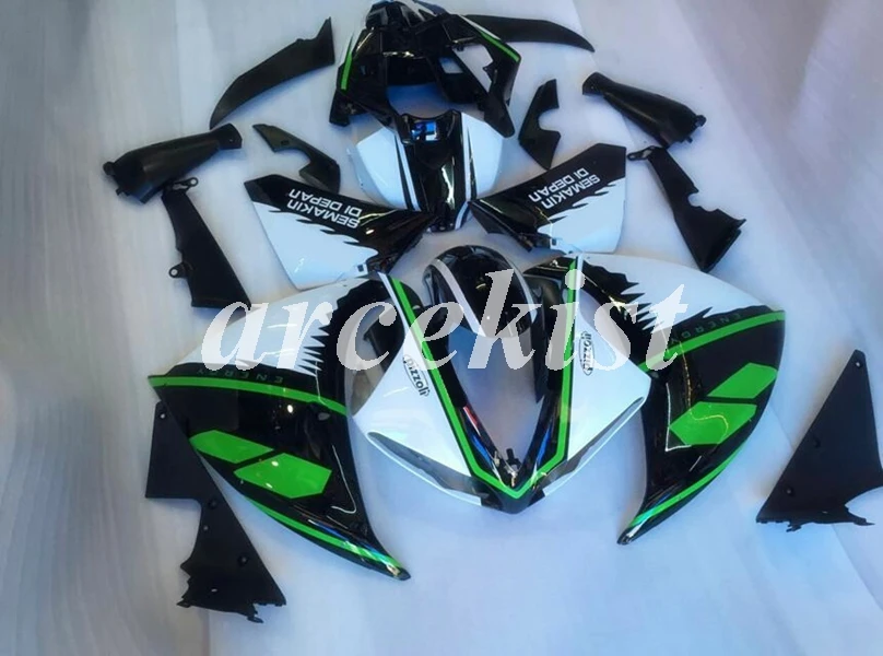 Литья под давлением ABS Обтекатели комплект подходит для YAMAHA YZF-R1 2009 2010 2011 2012 2013 09, 10, 11, 12, 13, 14, корпус из двух вещей черно-зеленый