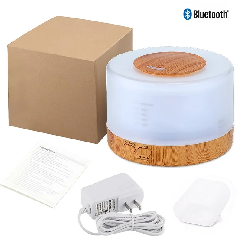 light ZIFENGZHILIAN, 500 мл, Bluetooth, диффузор эфирного масла, холодный туман, увлажнитель воздуха, светодиодный, меняющий цвет - Цвет: light