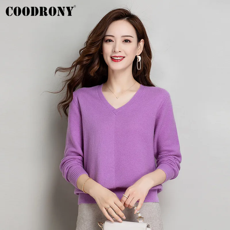 COODRONY Brand Elegant Knitting Slim Pullover Sweaters Female Autumn Winter High Quality Merino Cashmere Jumpers Women W1181