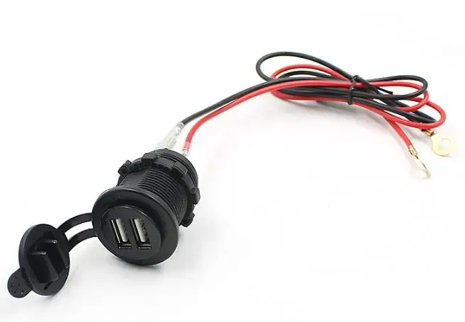 200 шт 12V 24V 2 Dual USB мотоцикл автомобильного прикуривателя разъем зарядное устройство выход адаптера питания Автомобильные аксессуары