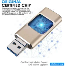 4 in 1 OTG USB Flash Drive 128GB 64GB 32GB USB 3.0 Pendrive For iPhone/IOS/Type-C/Android/PC/Mac Multi-function Pen Drive